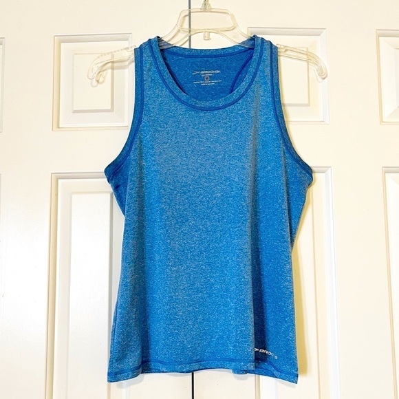 Brooks blue racerback running athletic workout tank top. Size Women's Medium - Picture 1 of 7